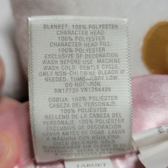 Cloud Island Pink & White Unicorn Shimmer Infant Security Blanket 14" X 14" - Picture 6 of 6